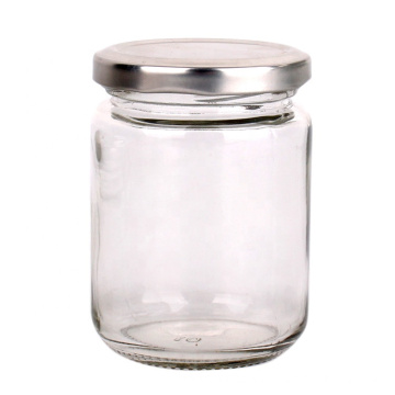 clear round glass peanut butter jar twist-off lid 240ml